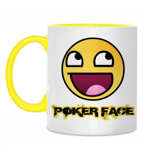 Кружка с принтом Poker Face
