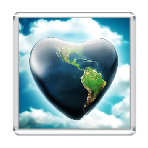 Магнит с принтом Любовь к Планете