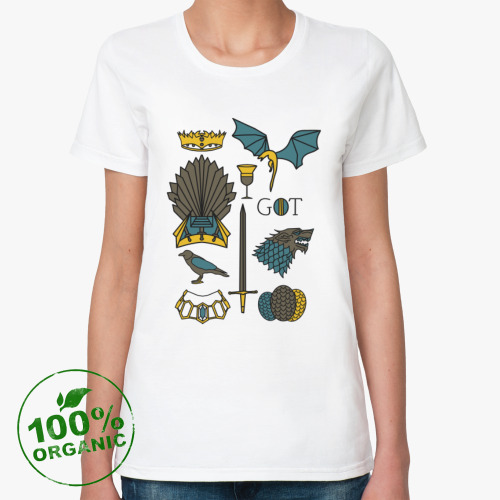 Женская футболка из органик-хлопка с принтом Игра Престолов