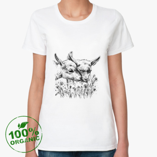 Женская футболка из органик-хлопка Ягнята