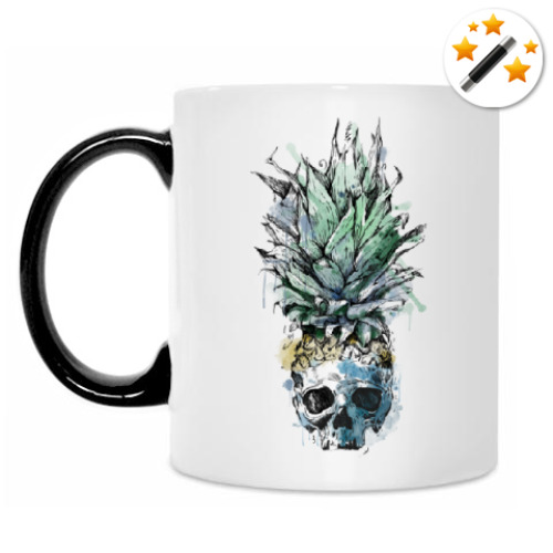 Кружка-хамелеон с принтом Череп