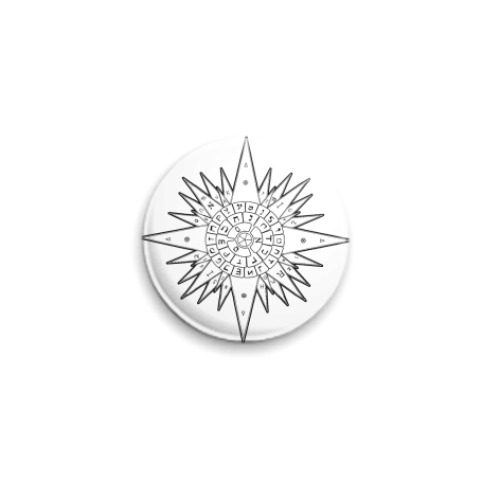 Значок 25мм с принтом d gray  25 мм