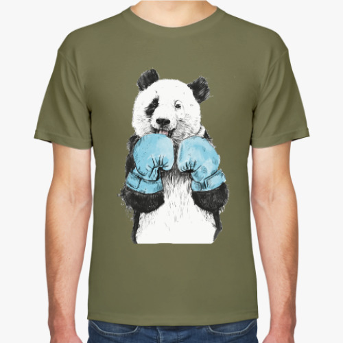 Футболка с принтом Панда боксер