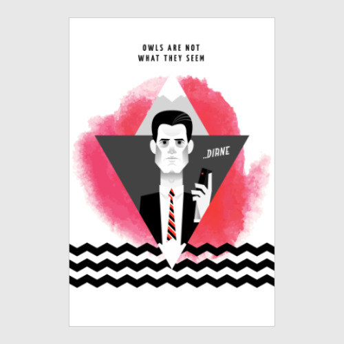 Постер с принтом Агент Купер, Твин Пикс