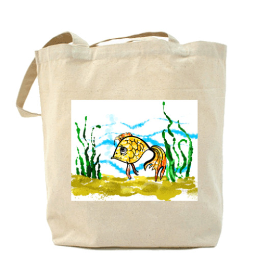 Сумка шоппер с принтом Золотая рыбка