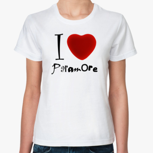 Классическая футболка с принтом  PARAMORE