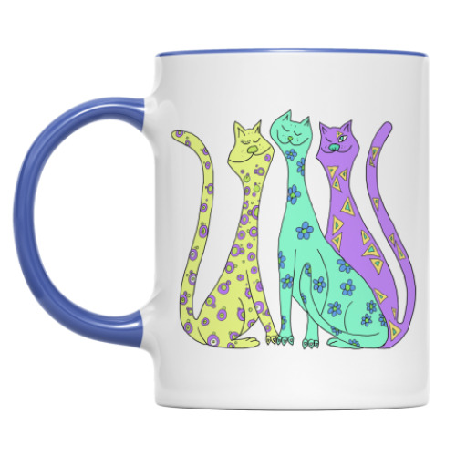 Кружка с принтом Коты Цвет