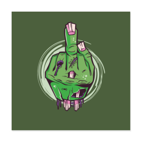 Виниловые наклейки с принтом Средний палец мертвеца