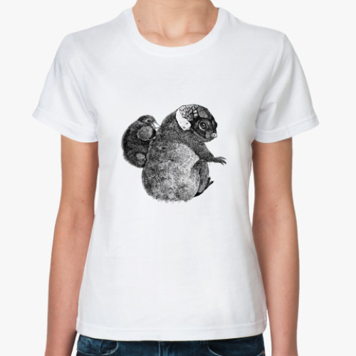 Классическая футболка с принтом  Пушистик-глазастик