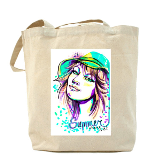 Сумка шоппер с принтом 'Лето'