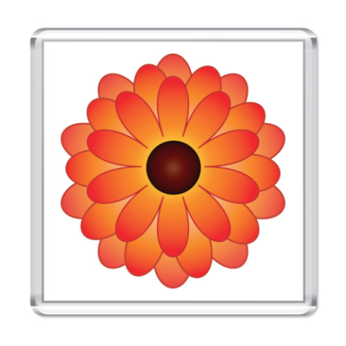 Магнит с принтом  георгин