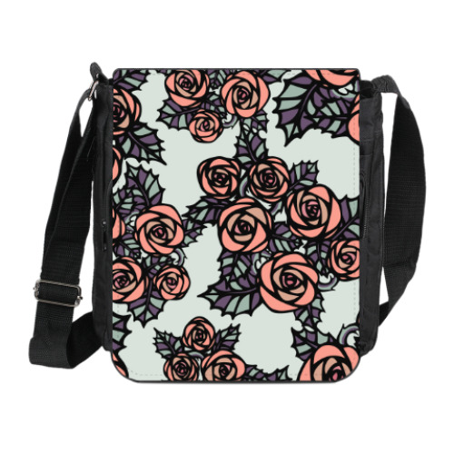 Сумка на плечо (мини-планшет) с принтом Тату Розы