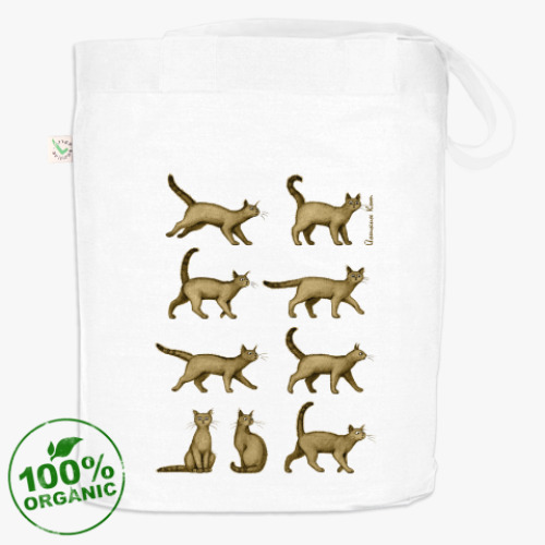 Сумка шоппер с принтом Кошки