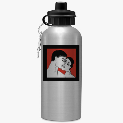 Бутылка с карабином (500 мл) с принтом Комсомольский поцелуй