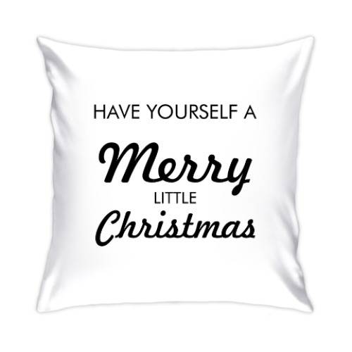 Подушка с принтом Новогодняя собачка