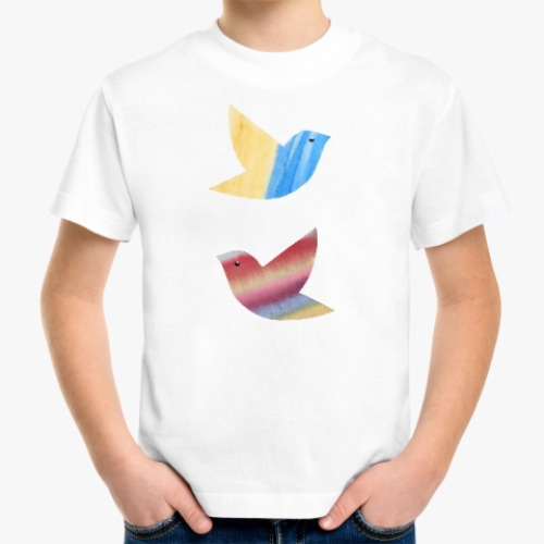 Детская футболка Акварельные птички Watercolor