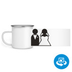 Кружка металлическая белая (круговая запечатка)