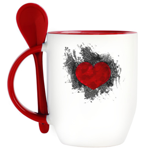 Кружка с ложкой сердце