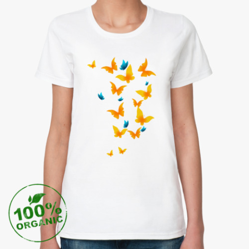 Женская футболка из органик-хлопка Бабочки полетели