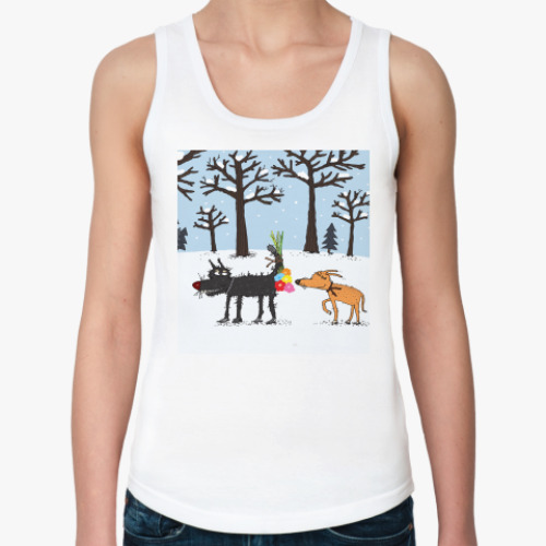 Женская майка с принтом любовники собаки