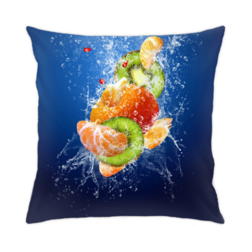 Подушка с принтом фрукты