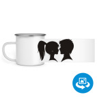 Кружка металлическая белая (круговая запечатка)