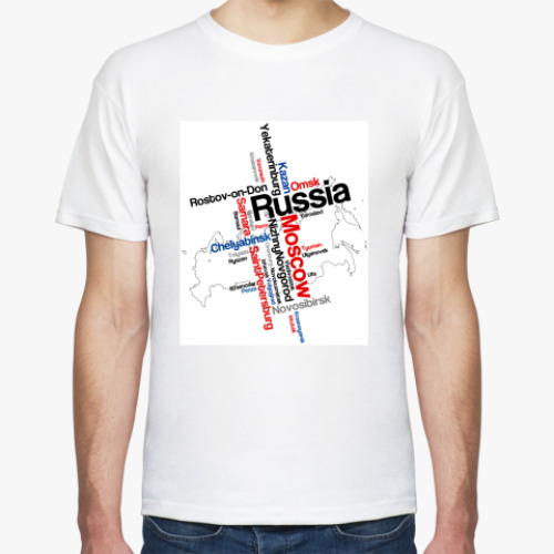 Футболка с принтом RUSSIA