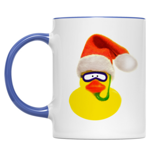 Кружка с принтом Новогодняя Уточка