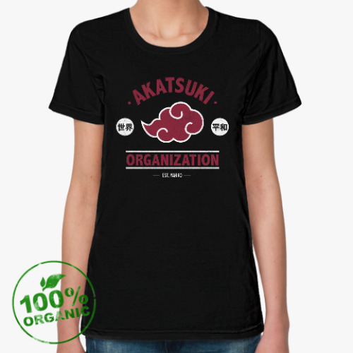 Женская футболка из органик-хлопка Naruto Akatsuki Organization