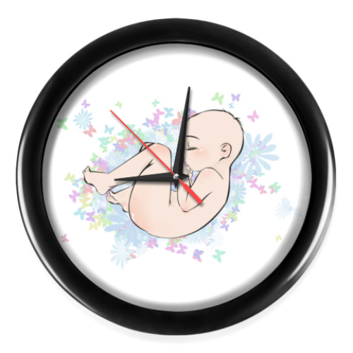 Настенные часы с принтом Младенец