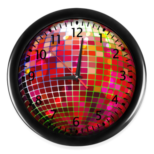 Настенные часы с принтом Зеркальный шар