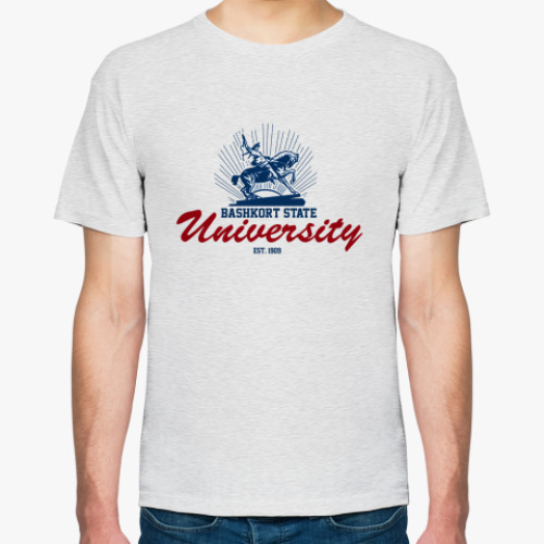 Футболка с принтом  БГУ