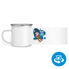 Кружка металлическая белая (круговая запечатка)