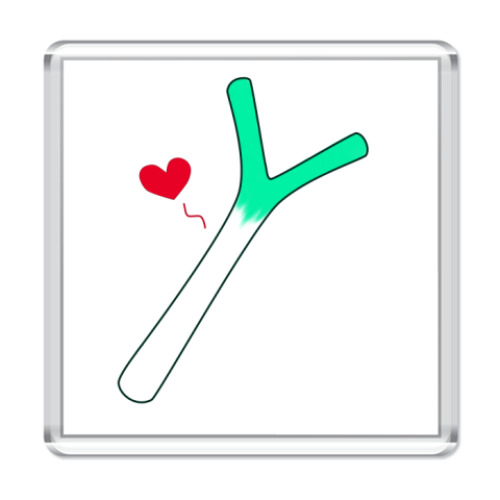 Магнит с принтом  'Miku is love'