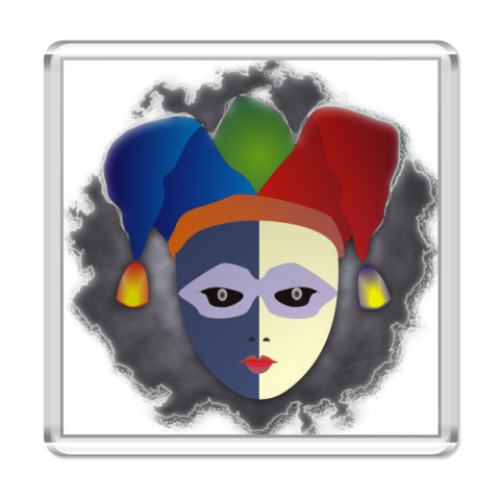 Магнит с принтом Чёрный Паяц