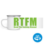 Кружка металлическая белая (круговая запечатка)