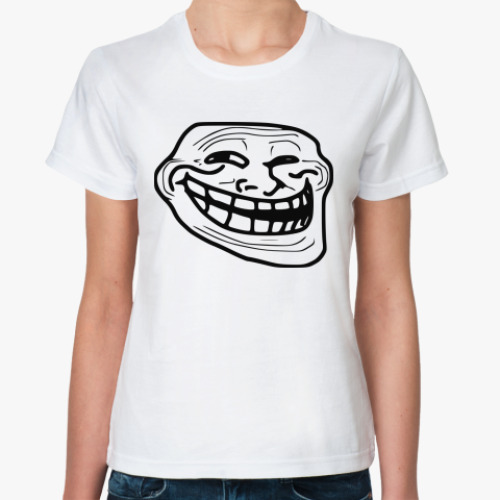 Классическая футболка с принтом Trollface