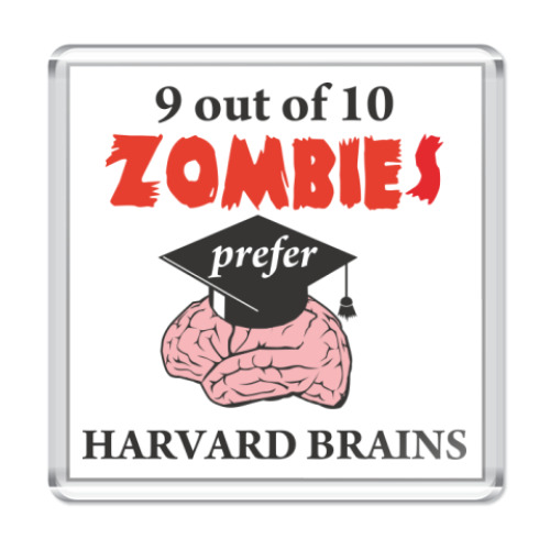 Магнит с принтом Harvard brains