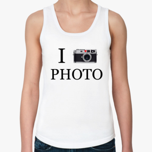 Женская майка с принтом I love photo