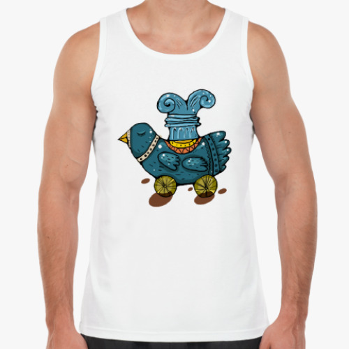 Майка с принтом Птица на колесиках