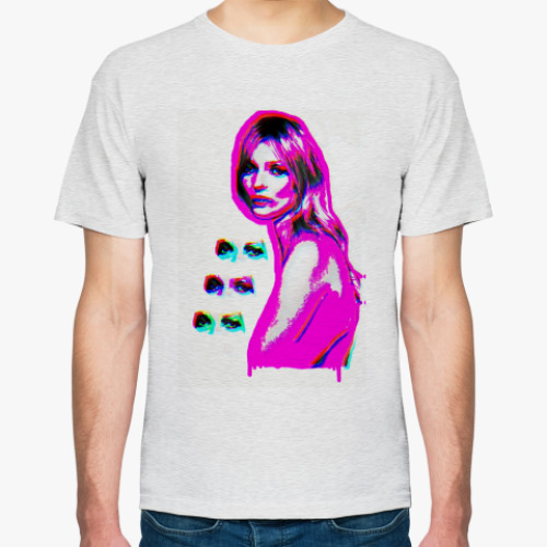 Футболка с принтом Kate Moss (neon pink)