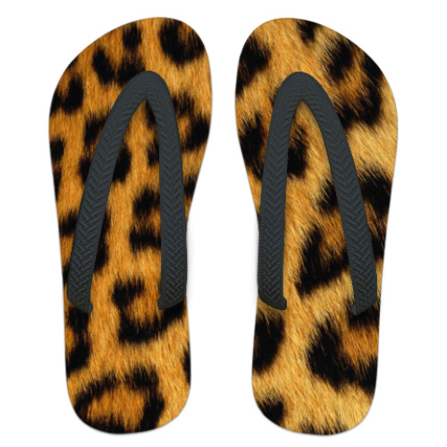 Шлепанцы (сланцы) с принтом  леопард