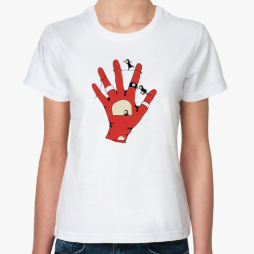 Классическая футболка с принтом Перчатка