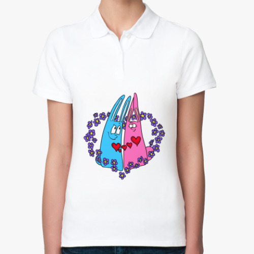 Женская рубашка поло (печать) с принтом Любовь