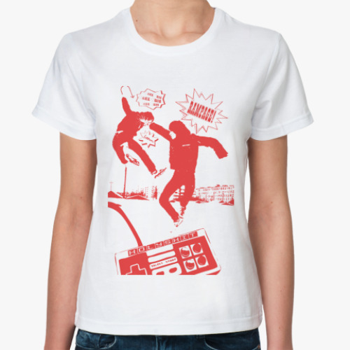 Классическая футболка с принтом 'Game'