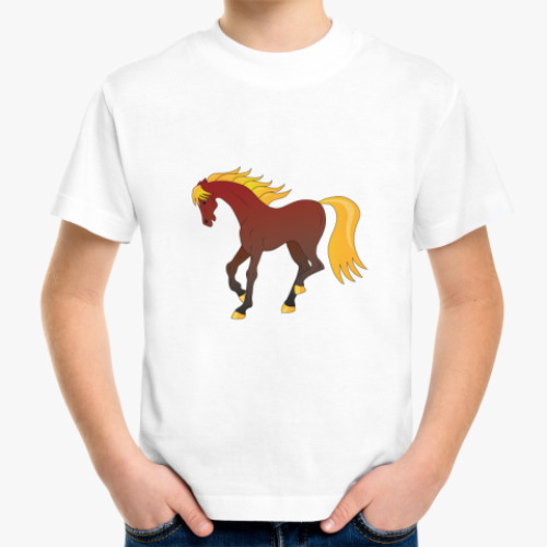Детская футболка с принтом Лошадка