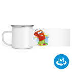 Кружка металлическая белая (круговая запечатка)