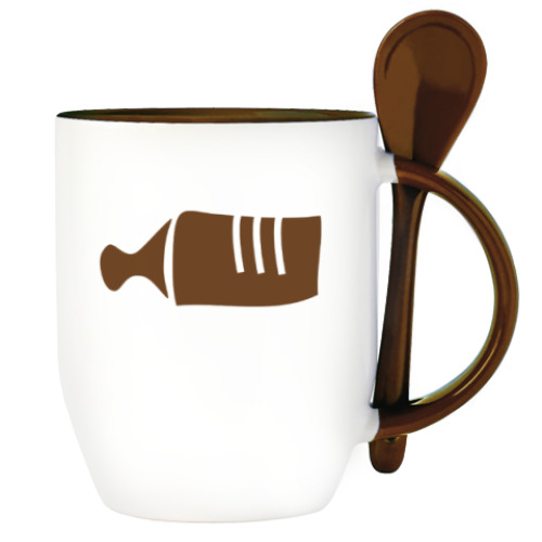 Кружка с ложкой с принтом Papá en prácticas