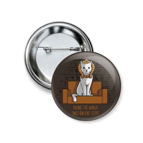 Значок 37мм с принтом Котики правят миром