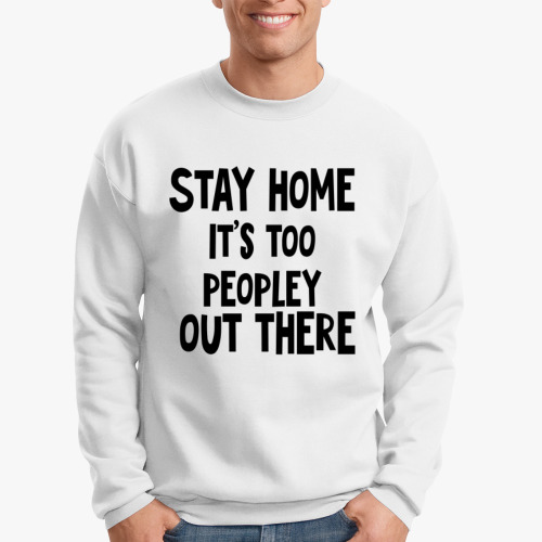 Свитшот с принтом Оставайся дома
